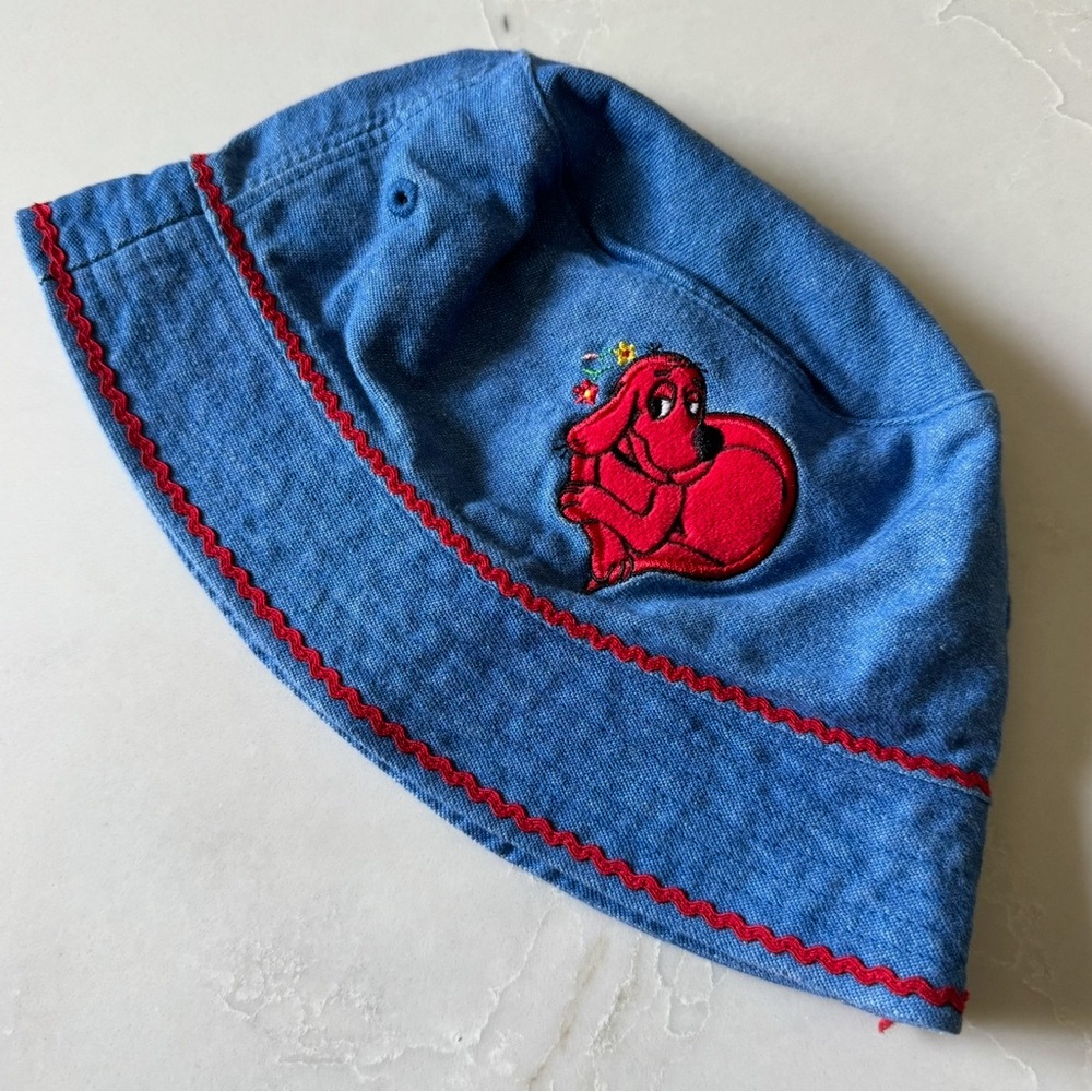 Toddler denim Clifford the big red dog vintage bucket hat